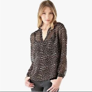 Joie sheer silk long sleeve blouse